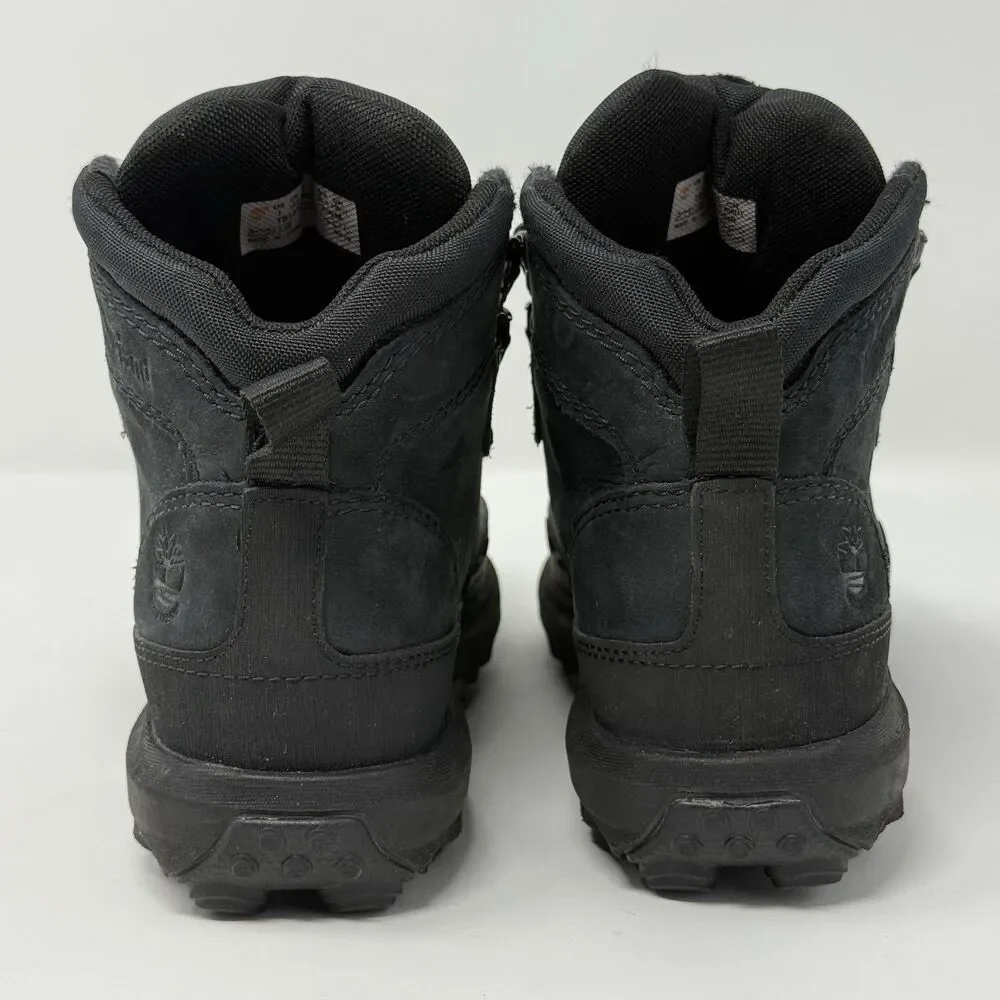 Timberland Converge Mid Boys Boots Size 1 Black Nubuck Lace Up TB0A5XNH001